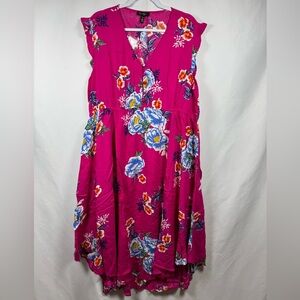 Jessica Simpson Pink Floral Sleeveless V-Neck Sundress P3X